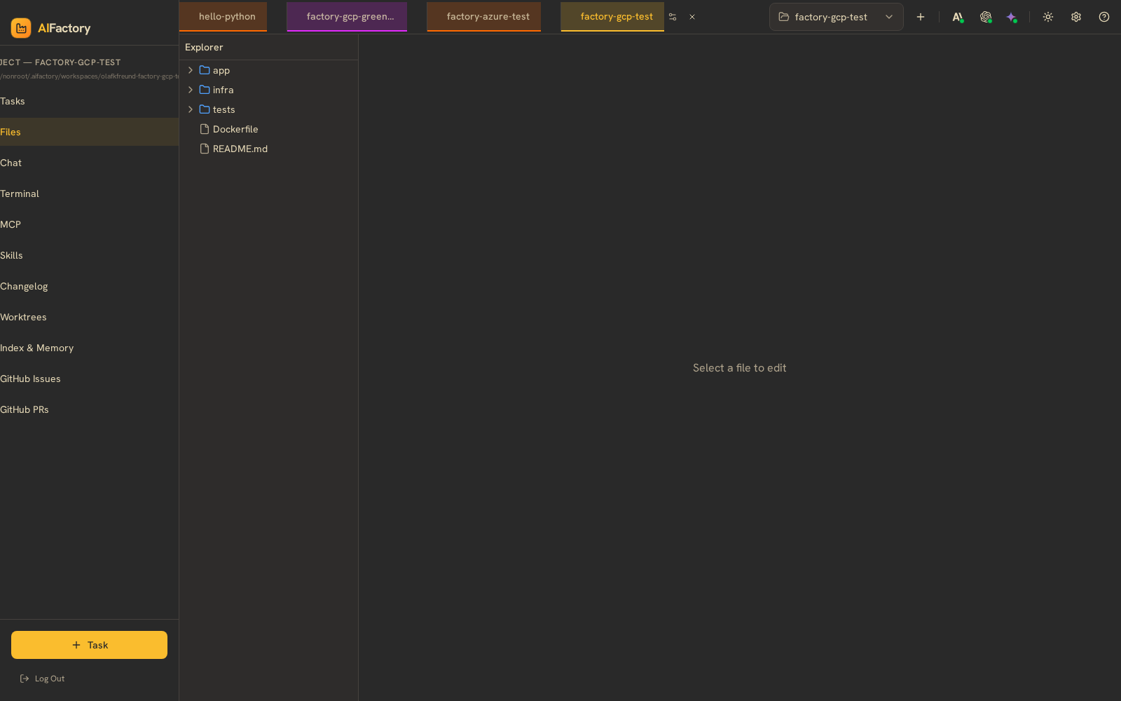 Workspace Files browser