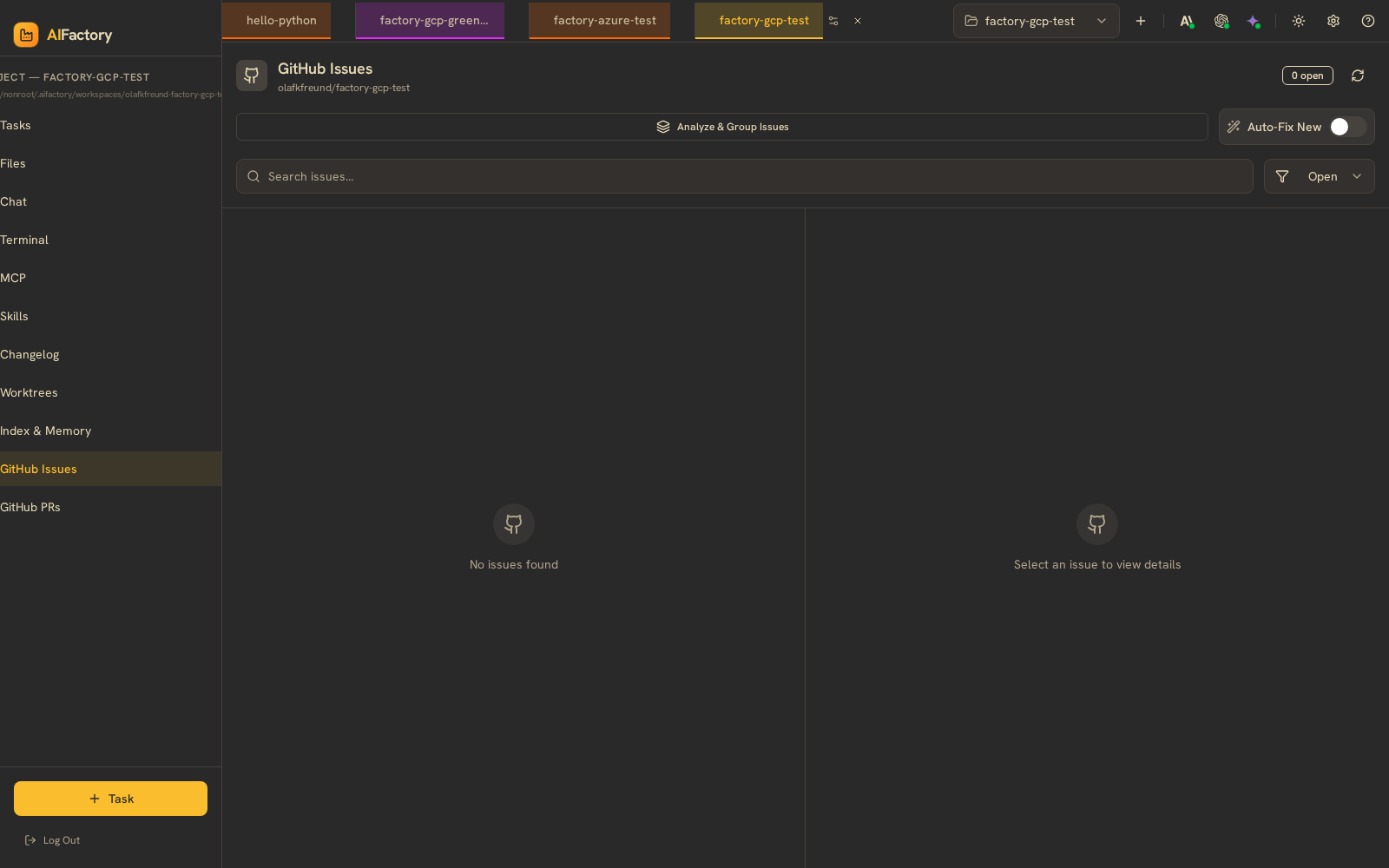 GitHub Issues sync view
